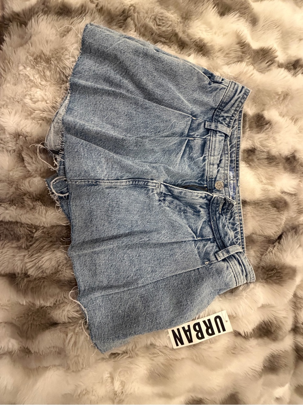 Light Wash pleated Denim Mini Skort - NEW WITH TAGS